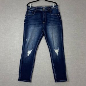 KanCan Distressed Blue Jeans Sz 30 High Rise Ankle LengthCotton Blend